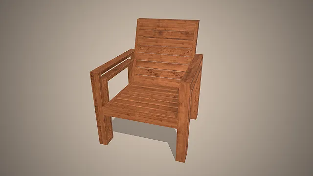 实木扶手椅  工业风设计  户外家具  无软垫设计