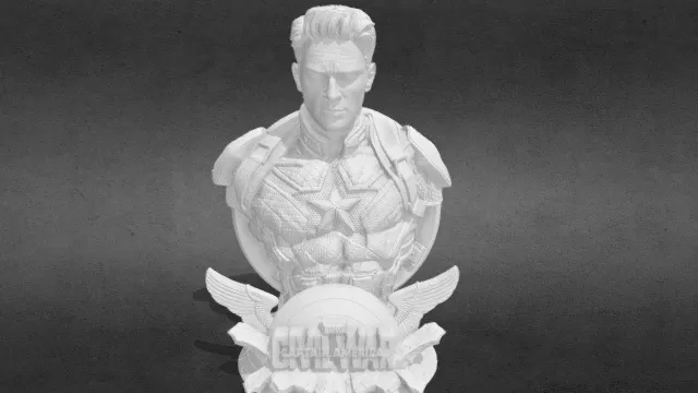 漫威美国队长半身像_obj