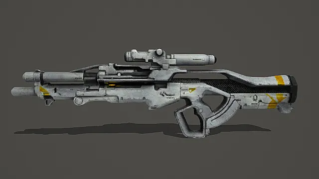 科幻战术风旧化脉冲狙击枪3D模型