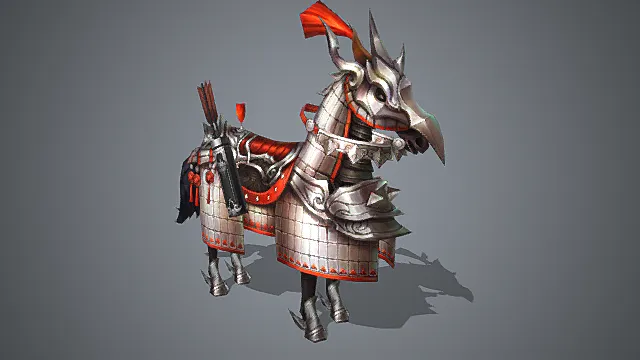 古代战场场景国风战甲战马坐骑模型 