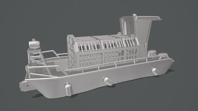 3D卡通风格船只模型，创意设计（3D船舶、卡通风格、工业硬朗风，船舶设计主题）