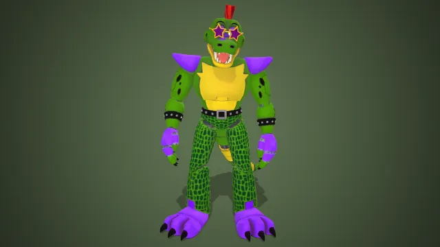 卡通风格化鳄鱼拟人角色动画