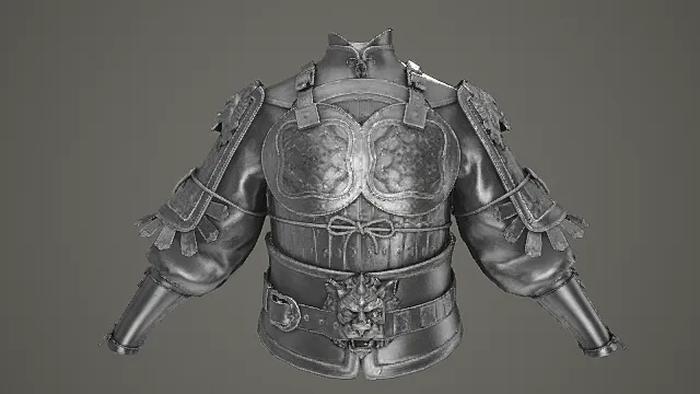 古风瑞兽纹甲胄模型