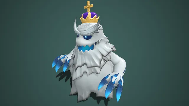 奇幻风格   3D 怪物建模  幽灵魔物  金紫王冠  尖锐獠牙  缥缈感  