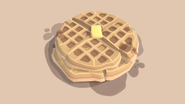 比利时华夫饼甜点食物黄油面包