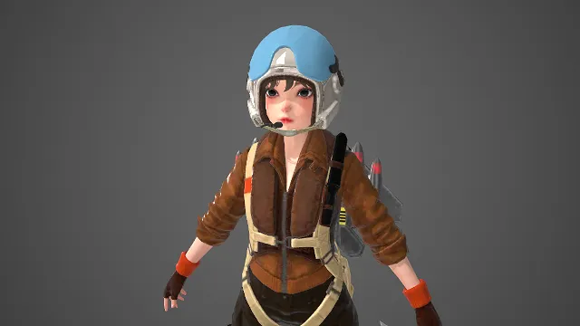 飞行员  二次元风格  工装风  战术背带装饰  少女形象