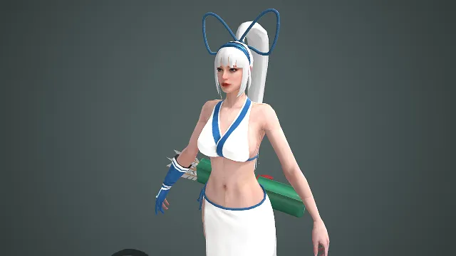 兔耳主题  3D 女性角色模型  高马尾  泳装  清凉装扮  萌系  清新明快  