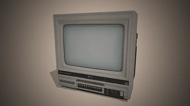 一台怀旧风格的电视机3D模型