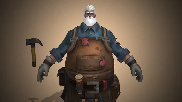 工匠  3D 男性角色  大胡子  工具配饰  写实风