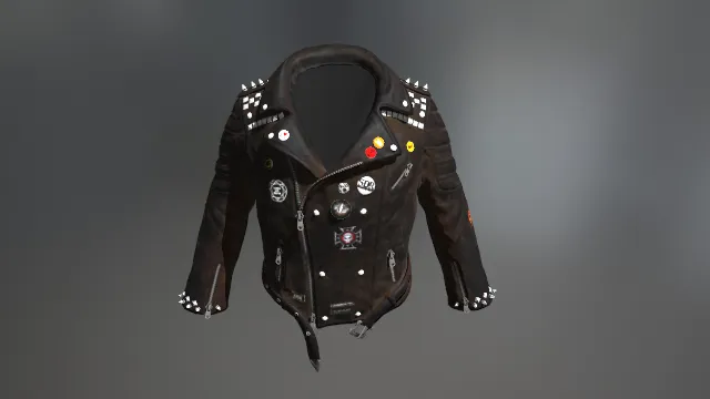 摇滚夹克衣服上衣皮衣 服饰 pbr模型
