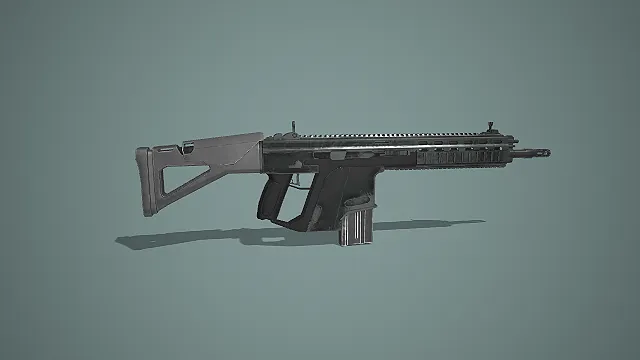 做旧风格镂空握把无托突击步枪 3D 模型 军事枪械道具