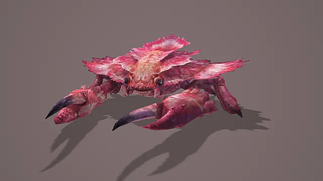 奇幻冒险游戏素材粉红巨蟹3D模型