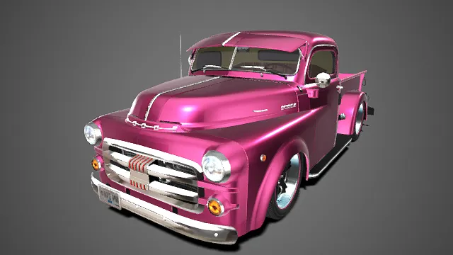 复古  道奇皮卡  经典车型  圆形大灯  镀铬装饰  亮面车漆  