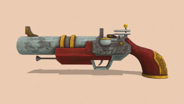 写实风格化的燧发枪武器模型