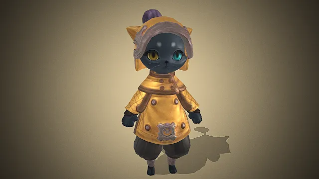 可爱猫咪  3d模型  动物拟人  黑猫  黄蓝异瞳