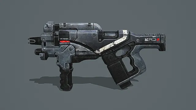 科幻军工风SRC型模块化冲锋枪3D模型