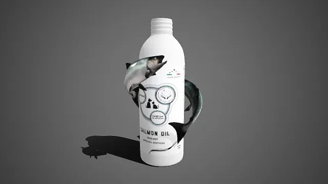 三文鱼油产品  包装展示  生态限定款  国旗元素  设计简洁清晰  宠物营养补剂包装