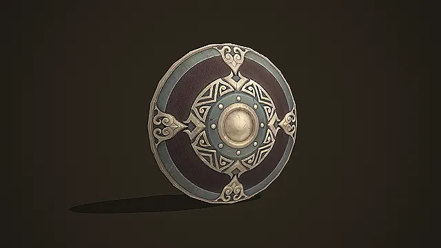 奇幻风饰纹圆盾 3D 模型