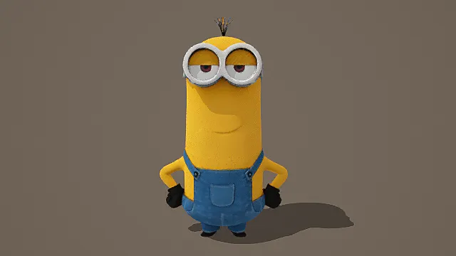 卡通风格小黄人角色3D模型