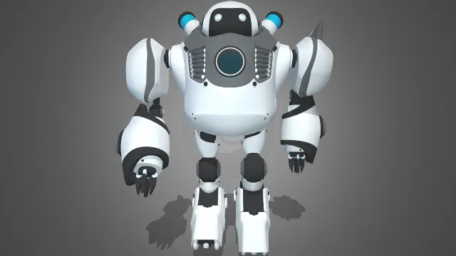 科技机器人已绑定骨骼运动动画化