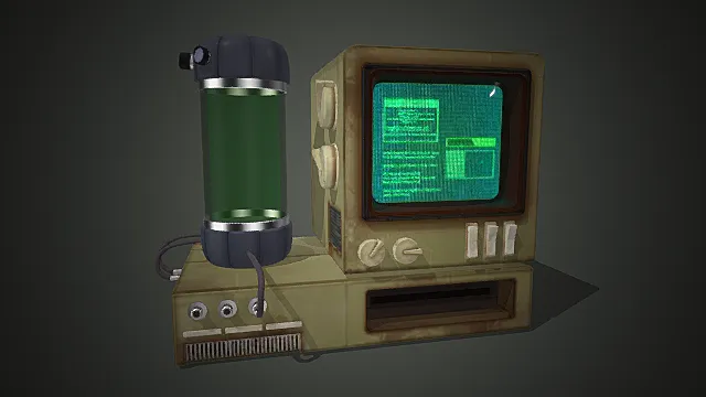 废土科幻风格老式终端设备模型