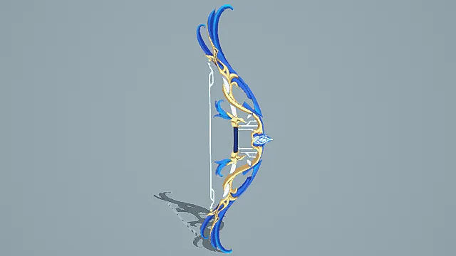 奇幻风格蓝金风翼弓3D模型