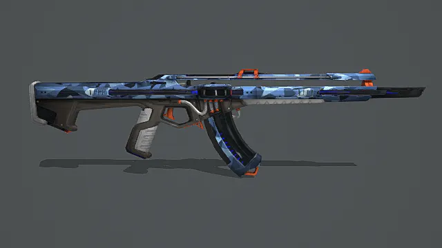 未来战术风蓝橙迷彩步枪3D模型
