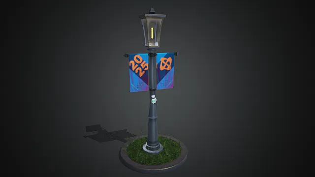 赛博复古街道路灯模型