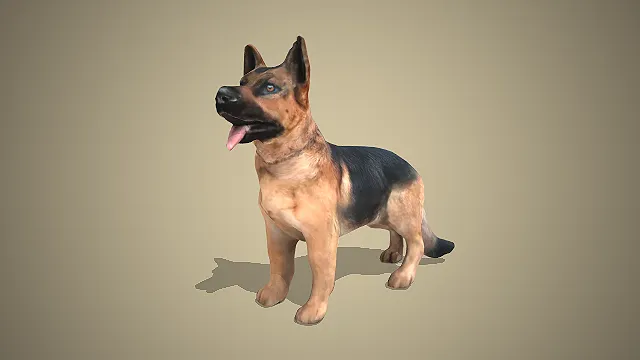 写实趣味德牧  黑棕皮毛  工作犬  生存游戏伙伴