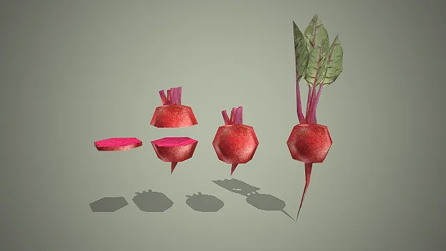 甜菜根模型  生鲜蔬菜  完整带叶的甜菜根  料理素材