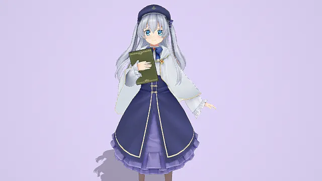 卡通游戏人物角色   可爱萌美女   3 D模型