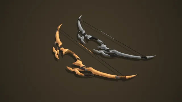 双色龙形长弓：金色与银色的神秘力量