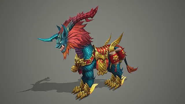 仙侠玄幻场景国风神兽麒麟坐骑模型