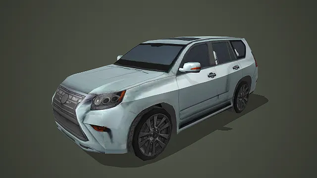 浅灰色雷克萨斯 SUV 车型写实汽车模型