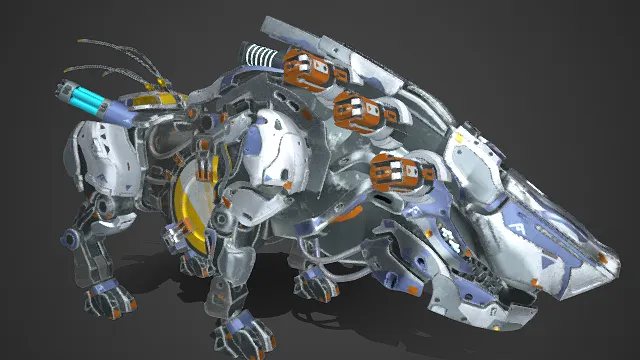 科幻  机械犬  装甲  猎犬机器人  生物形态  磨损