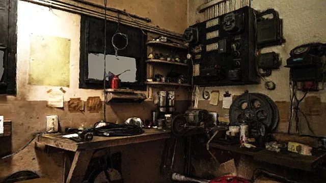破旧不堪的设计工作室角落