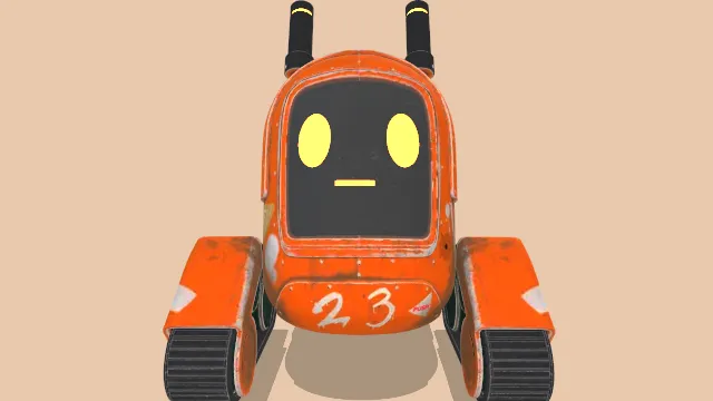 滚轮行走的机器人有点破旧外壳