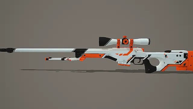 未来战术风格橙白狙击枪模型