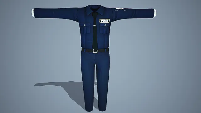 高精度美国现代都市警察制服3D模型 - 巡警款