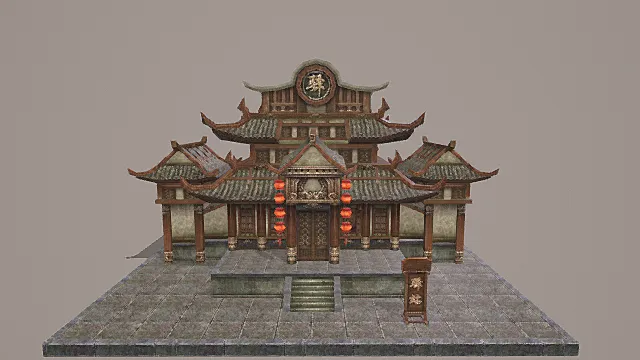 古风中式“驿站”建筑3D模型
