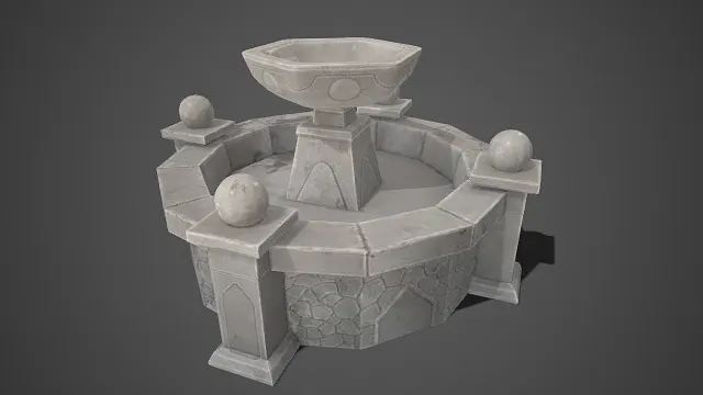 石质喷泉  八角造型  庭院景观  复古  石雕  装饰喷泉