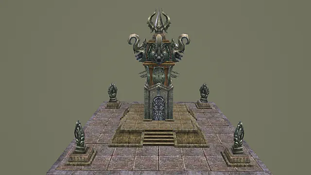 卡通风格暗黑邪能祭祀方尖碑3D模型