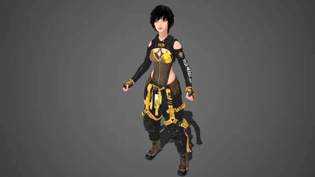 赛博机能风  女性角色  网纱束腰  工装裤  科幻  未来  