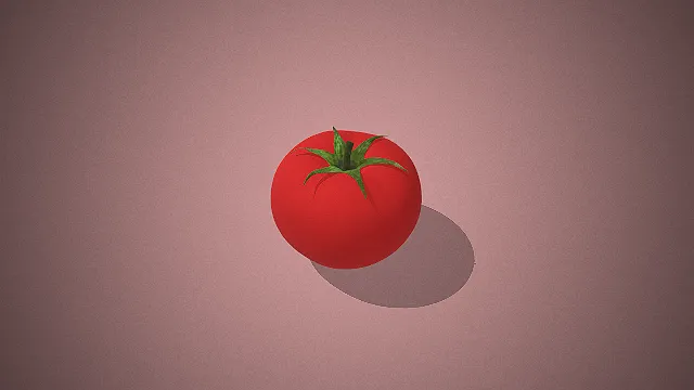 一个写实风格的3D番茄模型