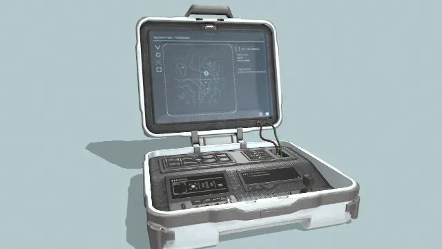 一款具有赛博朋克风格的便携式显控台3D模型