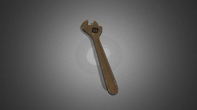 写实活动扳手  老式万能扳手  工业维修道具  五金器具