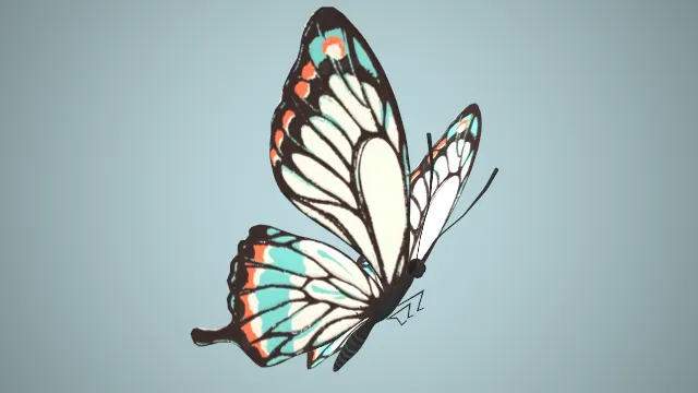 飞行中的蝴蝶动画昆虫模型