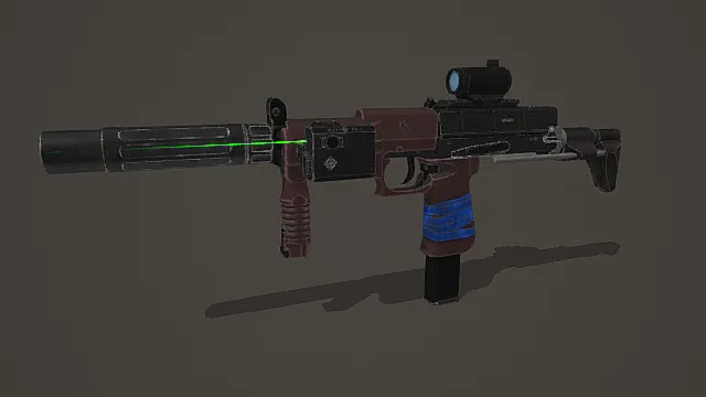 战术改装风格激光步枪模型