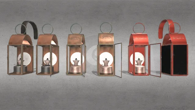 古董复古金属油灯手提式