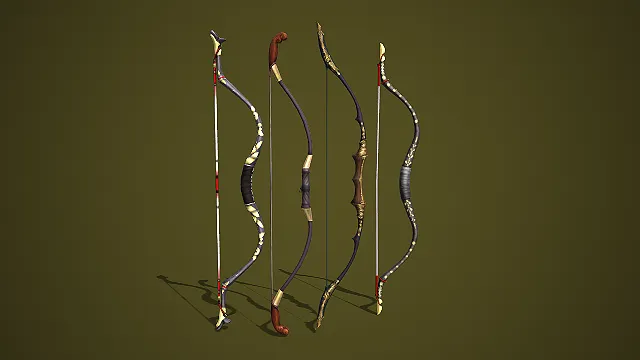 奇幻风饰纹弓箭套装 3D 模型